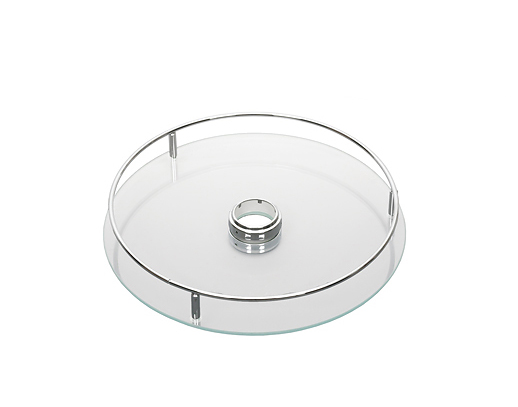 Полка стеклянная с релинг.Ø=370мм, хром HAFELE 815.96.250