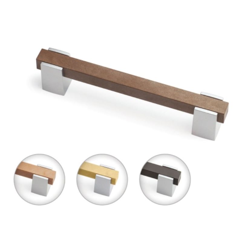 Ручка С21 металлик+дуб венге 128мм (150)