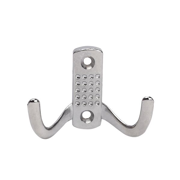 Крючок УСИЛЕННЫЙ с перфорацией 2-х рожковый ХРОМ (100)