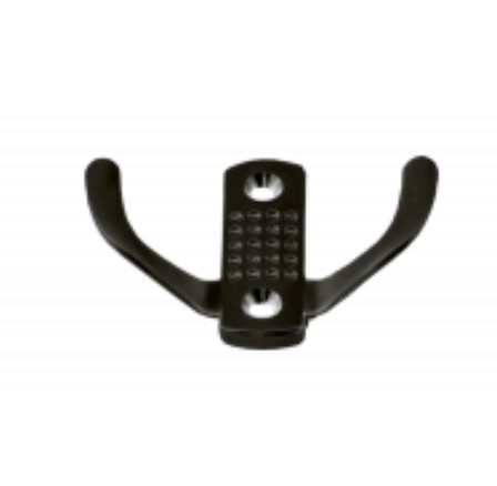 Крючок с перфорацией 2-х рожковый МАТ.ЧЁРНЫЙ (40)