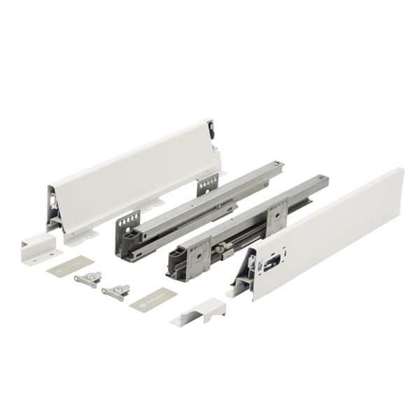 Комплект выдвижного ящика Unihopper Mental box - 2, H80*400мм, БЕЛЫЙ