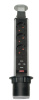 Блок розеток выдв. вертик., 3 розетки EURO,250В, max3,5кВт, 2 USB*2.1A, кабель 2м,D=60 (серебристый)
