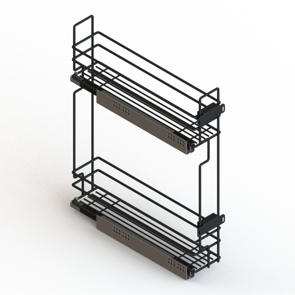 Бутылочница 150мм Квадро 1 (лев) с направляющими Hettich Quadro (ЧЁРНЫЙ) [10.03.01.4.1.1]