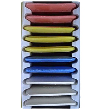 Мел восковый прямоугол. МВП-10 цветной (10шт)