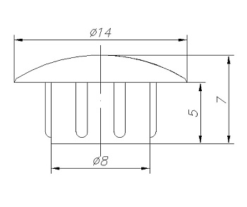 Заглушка мебельная D=8мм ДУБ №14 (1000) С-с