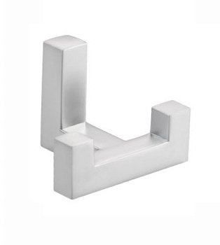 Крючок КМ-13 2-х рожковый мат.хром (25)