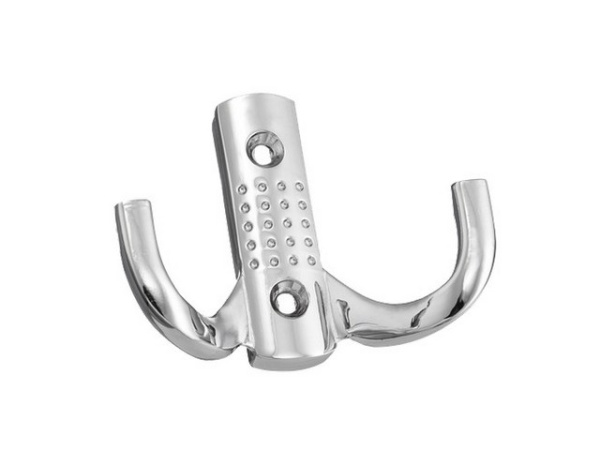 Крючок с перфорацией 2-х рожковый ХРОМ (100),20ГР
