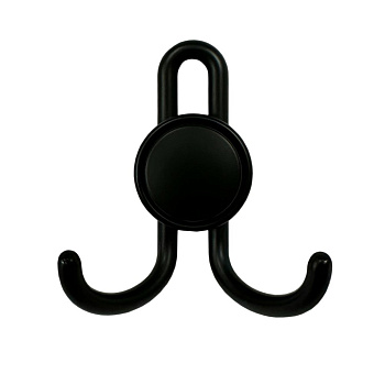 Крючок КМ-12 2-х рожковый мат.чёрный (50)