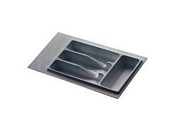 Лоток для столовых приборов в базу 300-350 мм 265*485 (195*375) пластик, серый, Контур