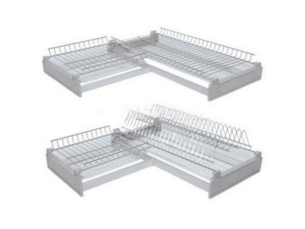 УГЛОВОЙ посудосушит. 2-х ур.(564*564)рама+поддон,ХРОМ