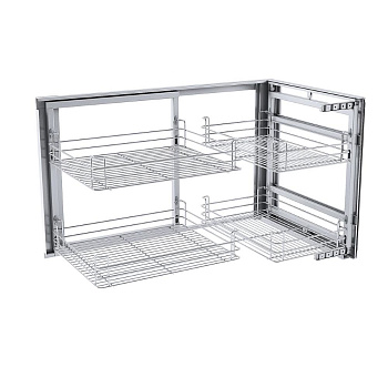 Механизм выкатной "Волшебный угол"  900-1000 мм 860х498х530 хром, правый LS2/900/R-N	