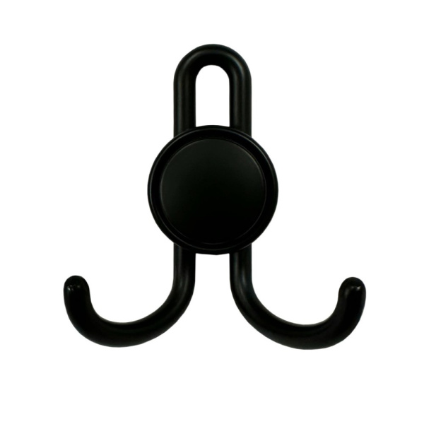 Крючок КМ-12 2-х рожковый мат.чёрный (50)