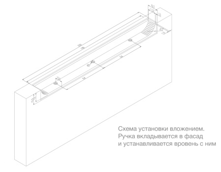Ручка мебельная торцевая EVA чёрная 128мм RT020BL.1/000/200 (30)