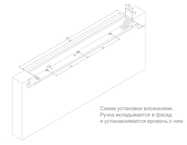 Ручка мебельная торцевая EVA чёрная 128мм RT020BL.1/000/200 (30)