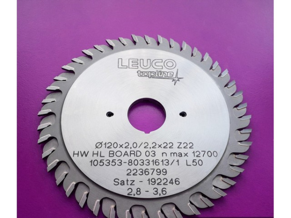 LEUCO topline пила подрезная состав. 120*2,8-3,6мм d=22 z=2*12 193202