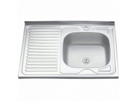 Мойка нерж.накладная 60*80(0,4*160),хром,правая ,+сифон,(20)37,5КГ