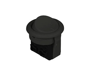 09.106.08.113 Выключатель круглый D23мм, перекидной врезной меб., 250В, 6А, с пружинными терминалами для пров. 0,5-1,0мм², черный