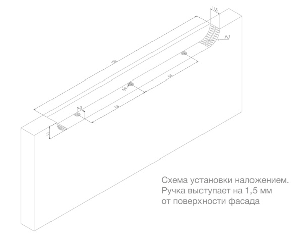 Ручка мебельная торцевая EVA чёрная 128мм RT020BL.1/000/200 (30)