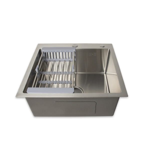 Мойка 500*500 ручной работы , + корзина. С серым сифоном нержавеющая стальSS304