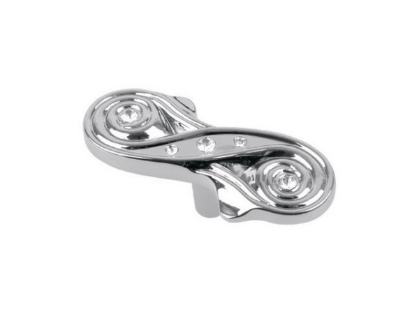 Ручка-кнопка КЕРРОН CRL13 (хром c кристаллами)(100/500) "Р"