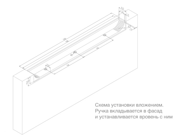 Ручка мебельная торцевая EVA чёрная 128мм RT020BL.1/000/200 (30)