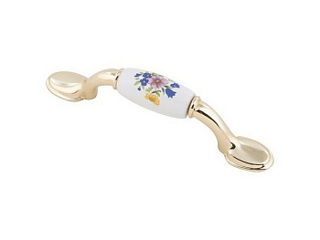 Ручка-скоба КЕРРОН MGA006B-76 (золото/белый)(50/250) "Р"