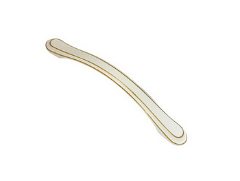 Ручка-скоба RS-106-128 White+GP (белый+золото) (60)