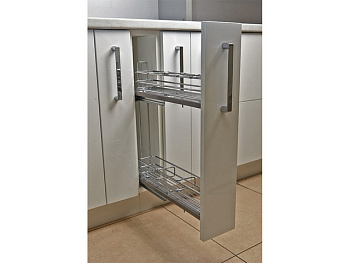 Бутылочница Hafele Cristal, 150 мм, 2 яруса, метал.пруток, прав. монтаж, без направляющих 549.35.210