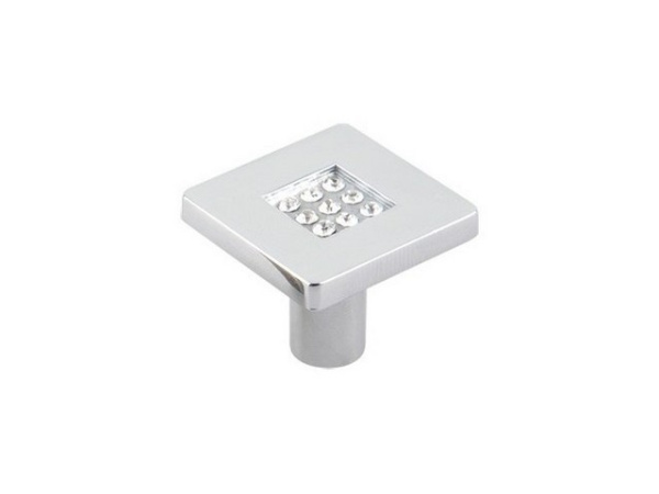 Ручка-кнопка КЕРРОН CRL03 (хром c кристаллами)(60/300) "Р"