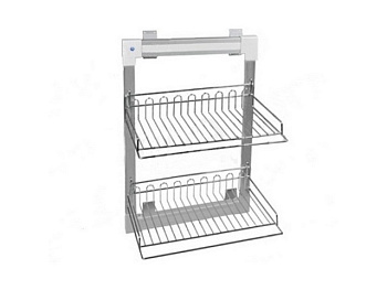 Выдвижная рама с полками для обуви, 2 уровня (бок.крепл) SB-BK-O2/300*680, Sibo