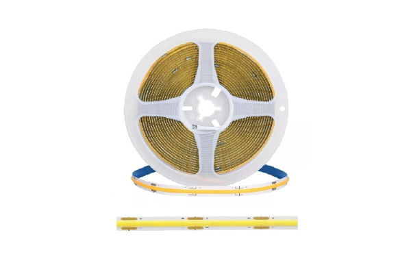 Лента COB LED, IP33, 320LED/м, 3200K, тёплый белый, 1000 Лм/м 12В, 12Вт/м,  5м*8мм