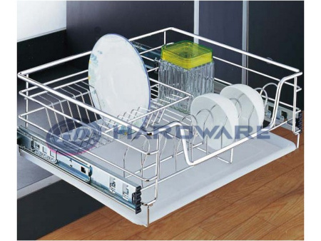 Корзина выкатная 700мм С ПОДДОНОМ,С ДОВОДЧИКОМ 664*425*195