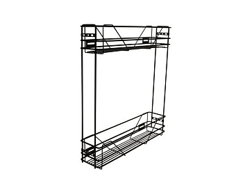 VK-02-150-D BL Бутылочница 150 мм с бок. крепл, шариковые напр. с доводчиком, ЧЕРНАЯ