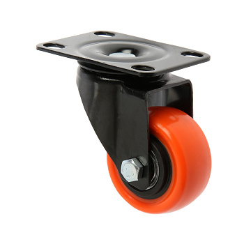 Колесо поворотное D-50мм оранжевое на площадке (9917546)