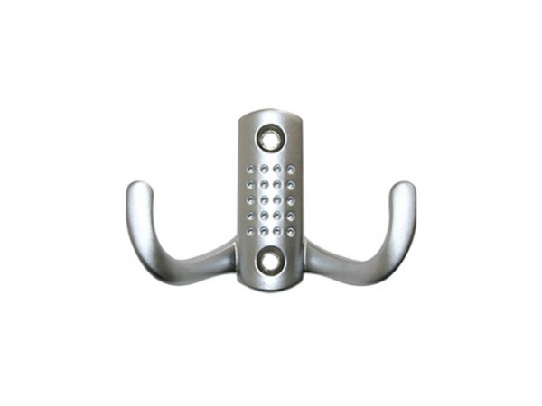 Крючок УСИЛЕННЫЙ с перфорацией 2-х рожковый МАТ.ХРОМ (100)