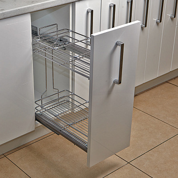 Бутылочница Hafele Cristal, 300 мм, 2 яруса,мет.пруток, без направляющих 549.35.203