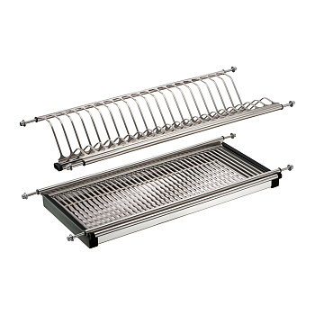 Посудосуш.нержавейка 2-х ур. с поддоном 1000мм 965*280*65(5)