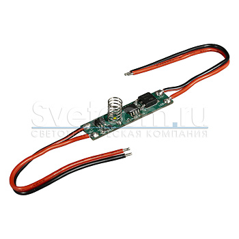 08.800.00.357 КСС КМС Сенс. выкл. DPs-3W встраив., пруж. 10мм, с пров 10см, диммер, max12В/60Вт, 24В/120Вт, 42х10мм 