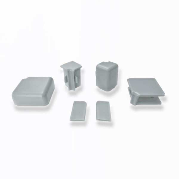 Комплект заглушек КВАДРО, серебро (серый) (6) ПР-Ж