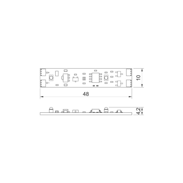 08.800.00.327 Выключатель на взмах диммируемый встраиваемый 12-24V