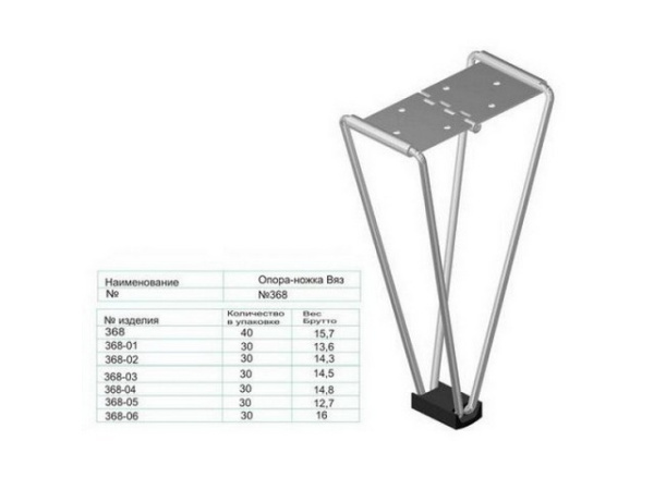 Опора-ножка "ВЯЗ" №368 Н - 270