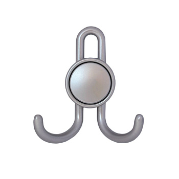 Крючок КМ-12 2-х рожковый мат.хром (50)