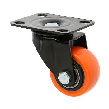 Колесо поворотное D-38мм оранжевое на площадке (9917545)
