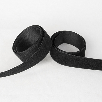 Липучка 50мм черная (25/250) (Loop&Hook black)