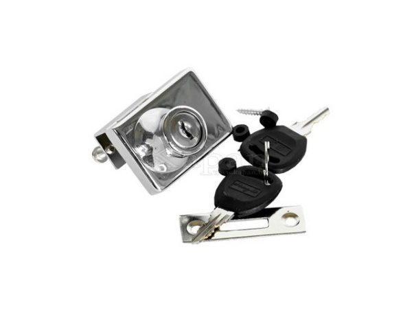 Замок для 2-х стеклянных дверей 805 ХРОМ (12)
