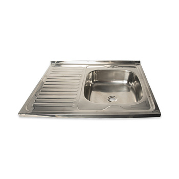 Мойка нерж.накладная 60*80(0,4*160),хром,правая ,+сифон,(20)37,5КГ