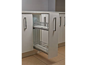 Бутылочница Hafele Elegance, 150 мм, 2 яруса, дноДСП, ЛЕВАЯ, без направляющих 549.35.700