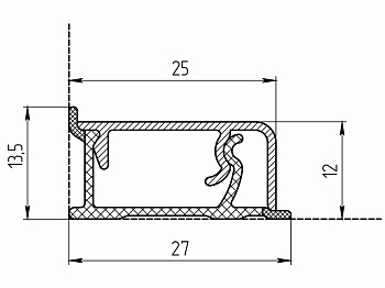 Плинтус алюминиевый КВАДРО L-4200м, СЕРЕБРО (40) ПР-Ж